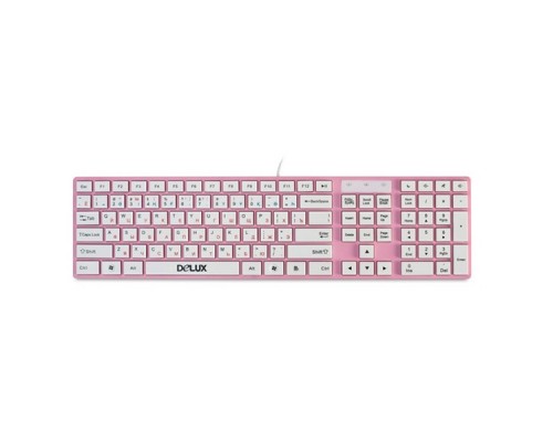 Клавиатура Delux DLK-1000UP Розовый с белыми клавишами
