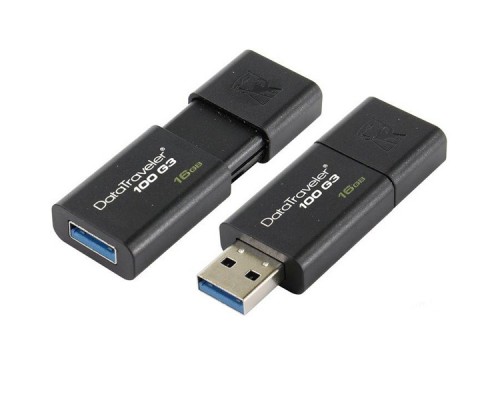 USB Флеш 16GB 3.0 Kingston DT100G3/16GB черный