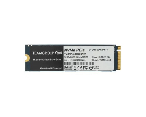 SSD T-FORCE 500GB RETAIL W/HEAT SINK/STICKER TM8FPL500G0C127